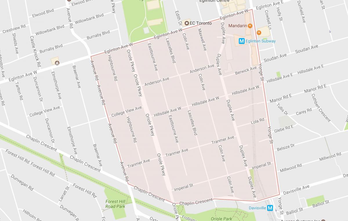 Mapa Chaplin okolicy dworu Toronto