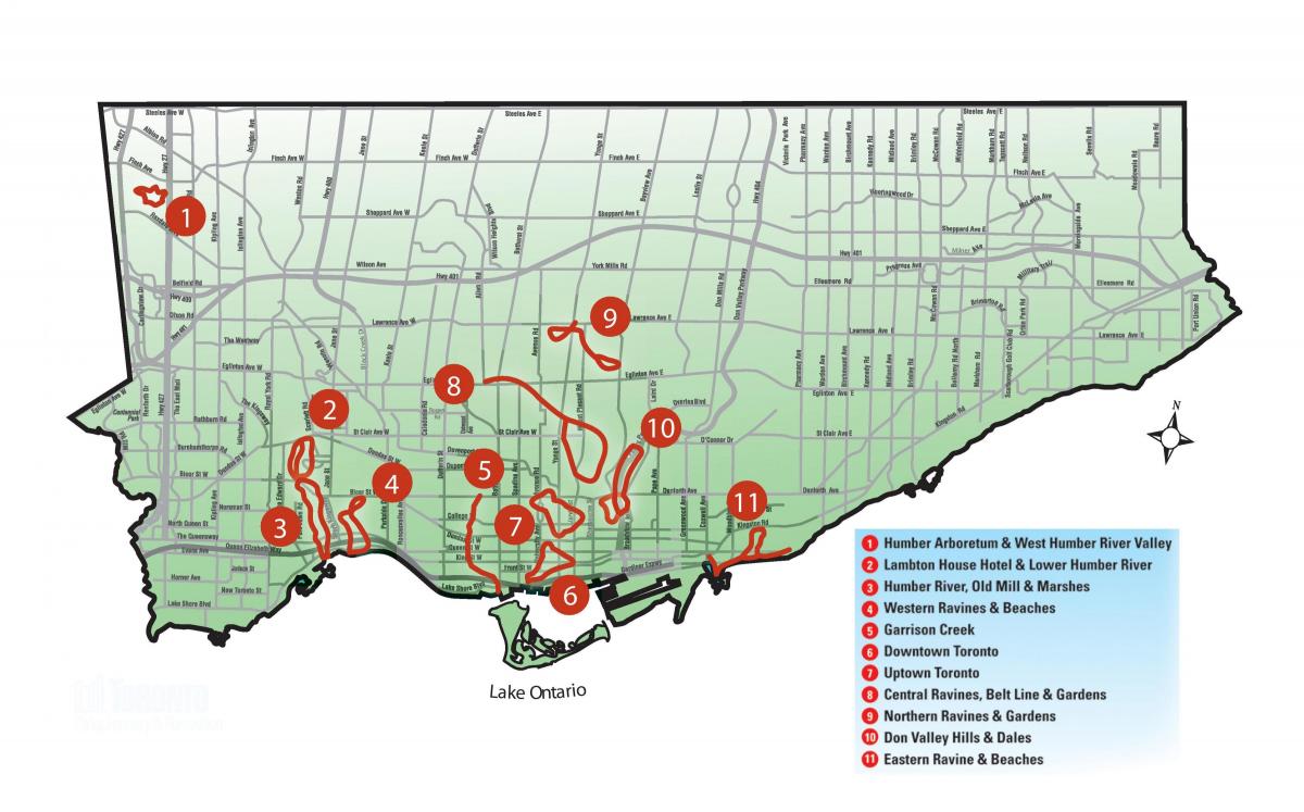 Mapa odkryć spacerem Toronto