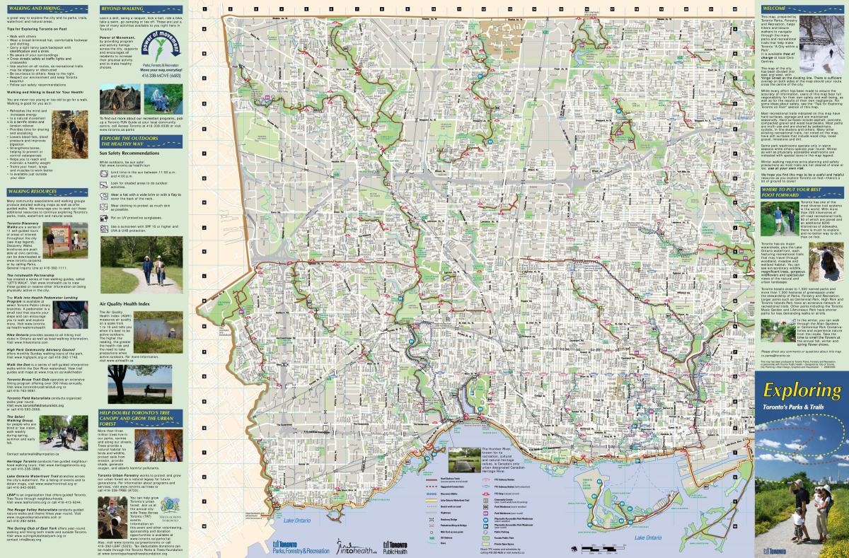 Mapa parki i szlaki turystyczne West Toronto