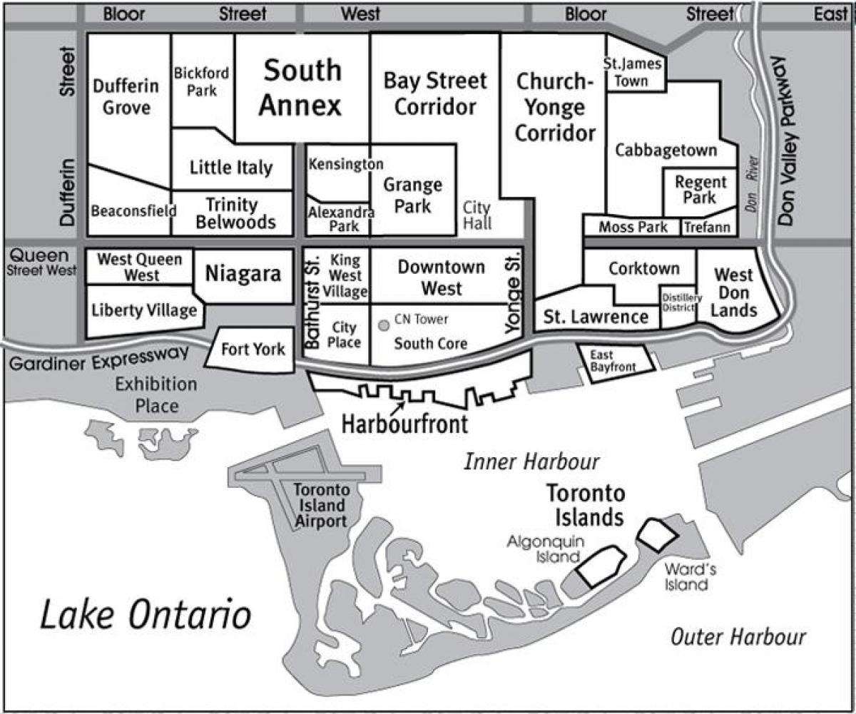 Mapa Toronto przewodnik po okolicy 