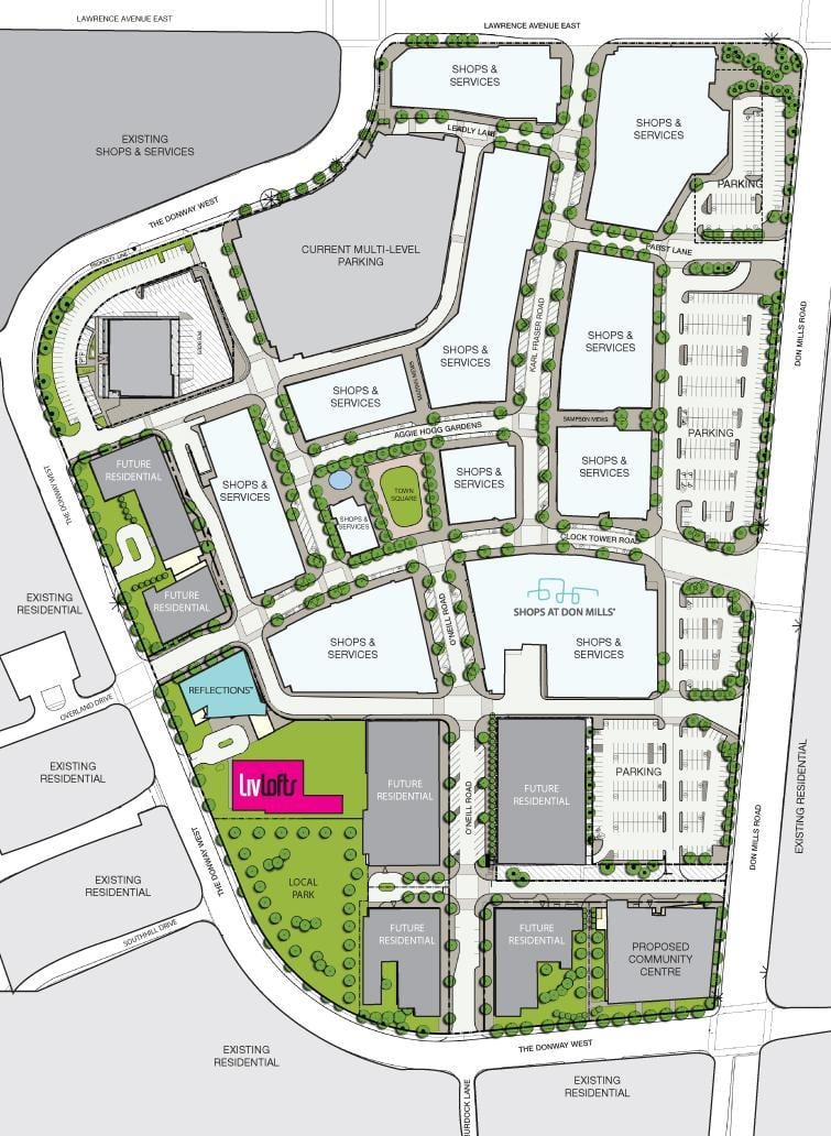 Mapa BF sklepów w Don Mills Toronto