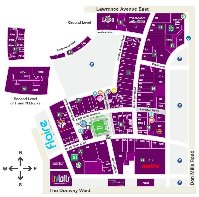 Mapa BF sklepów w Don Mills