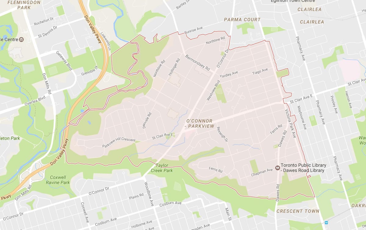Mapa ścieżki dzielnicy Toronto