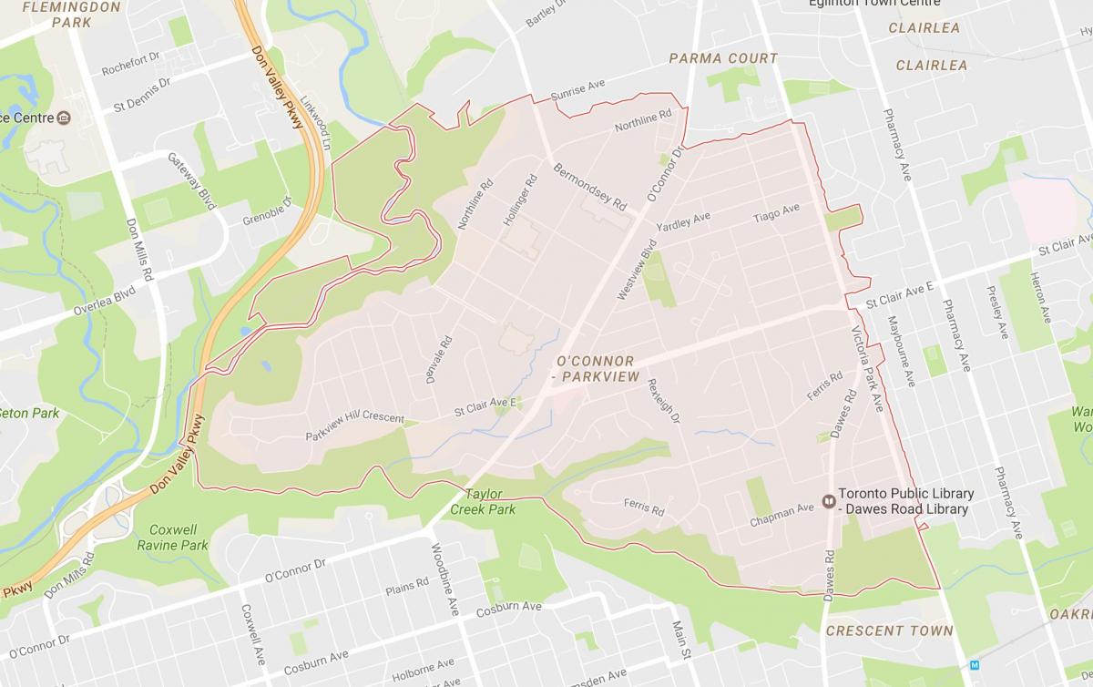 Mapa ścieżki dzielnicy Toronto