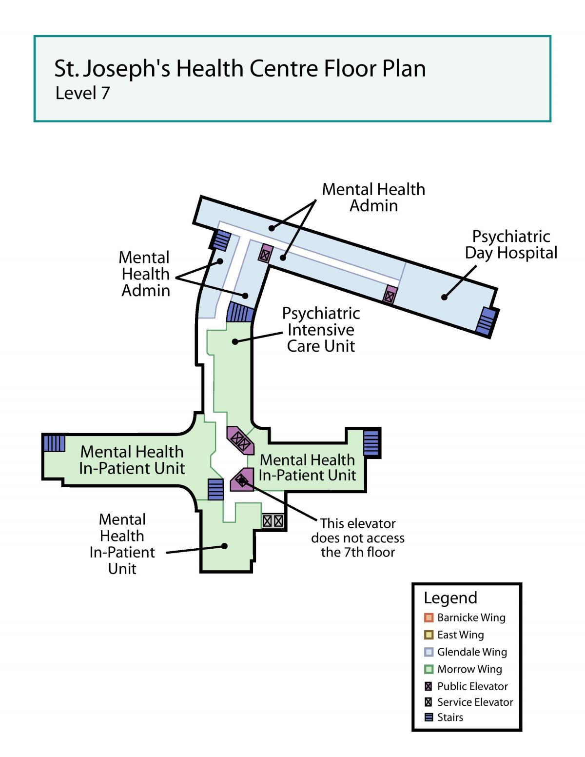 Mapę centrum medycznym Świętego Józefa w Toronto 7