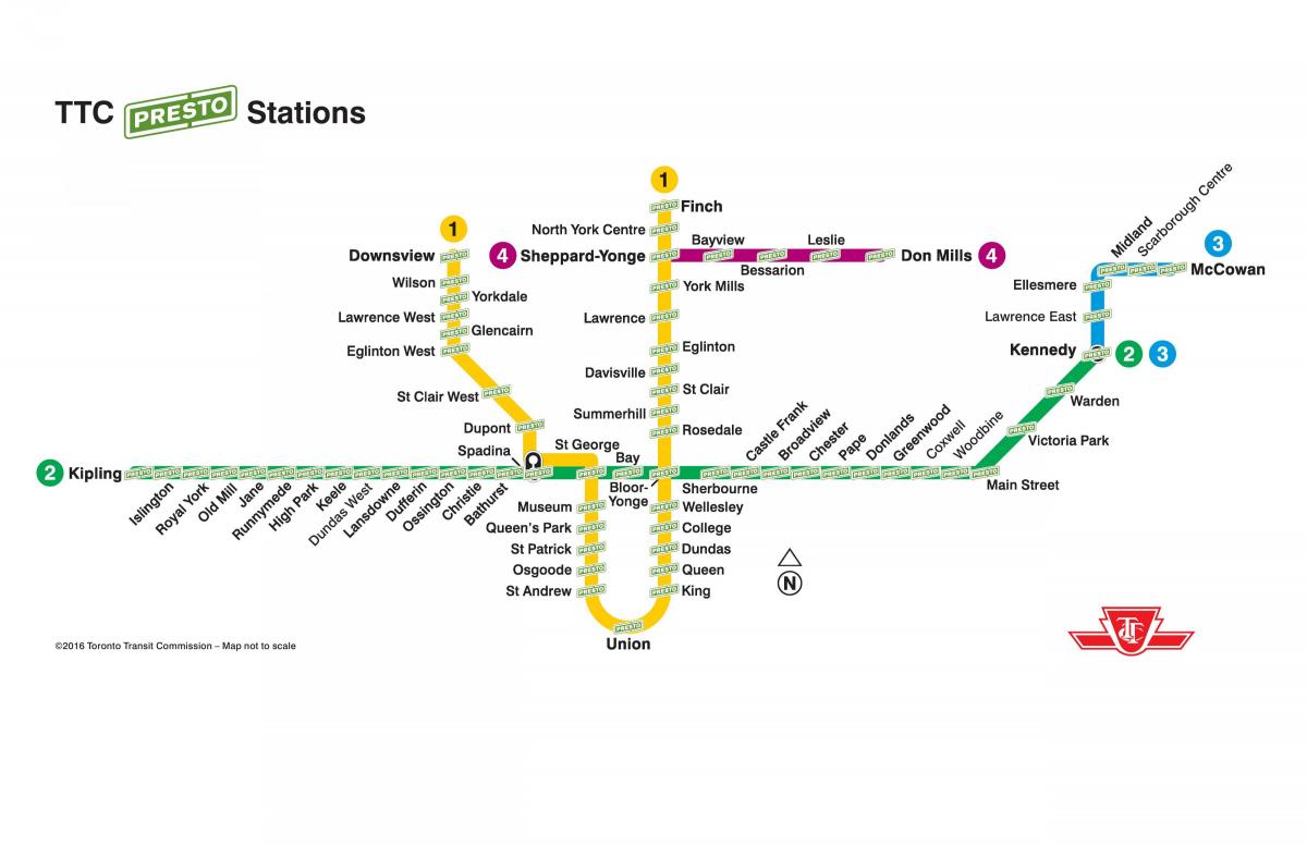 Mapa Presto TTX stacji