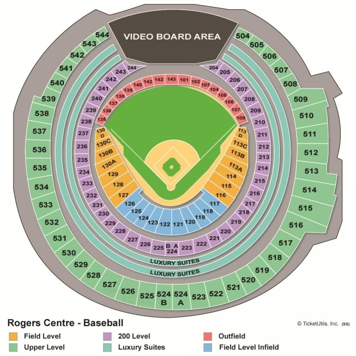 Mapa Rogers baseball centrum 