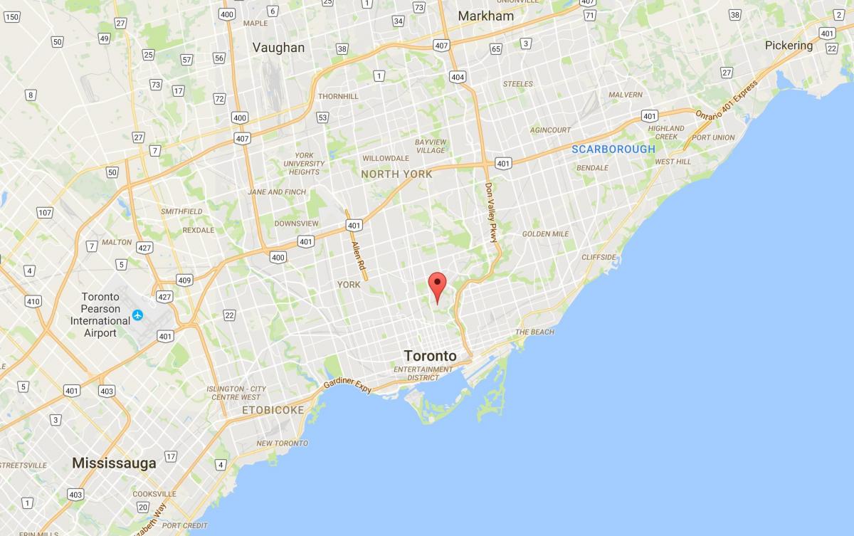 Mapa Rossdale dzielnica Toronto