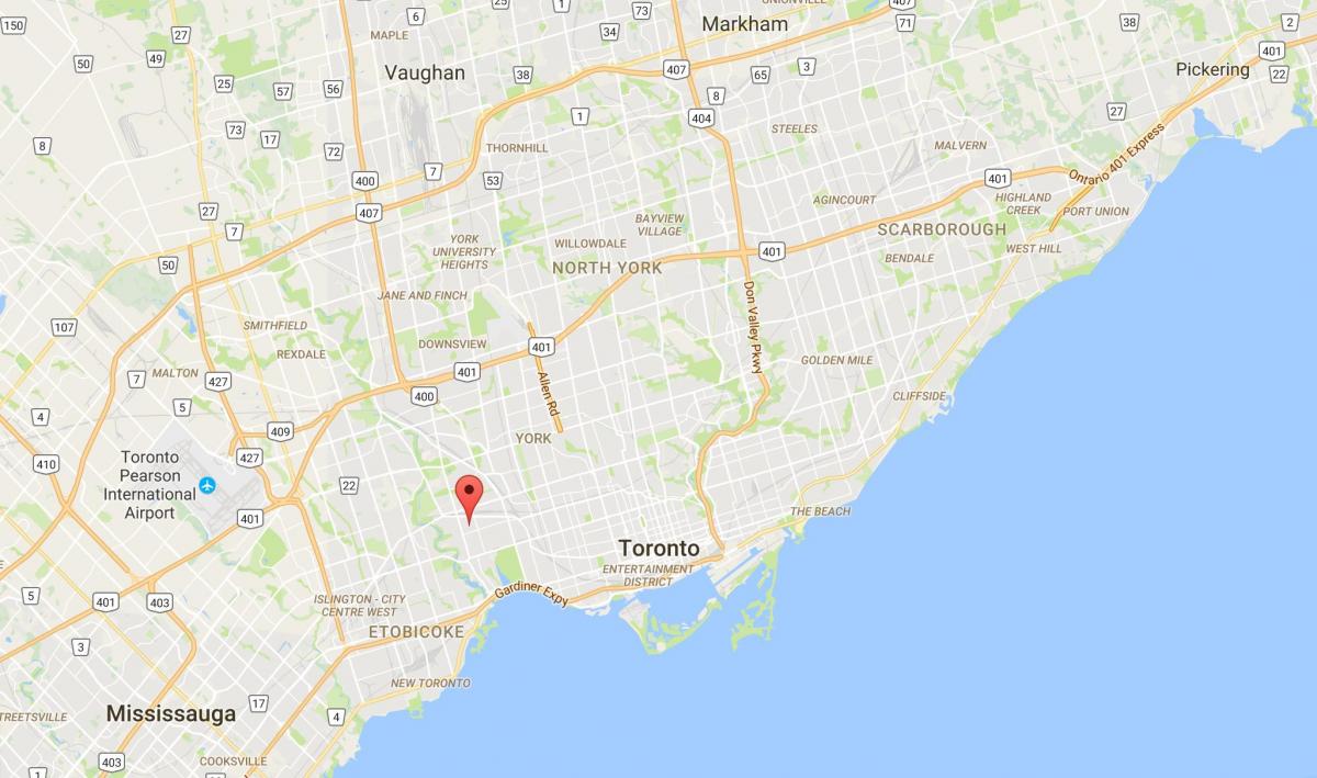 Mapa runnymede dzielnica Toronto