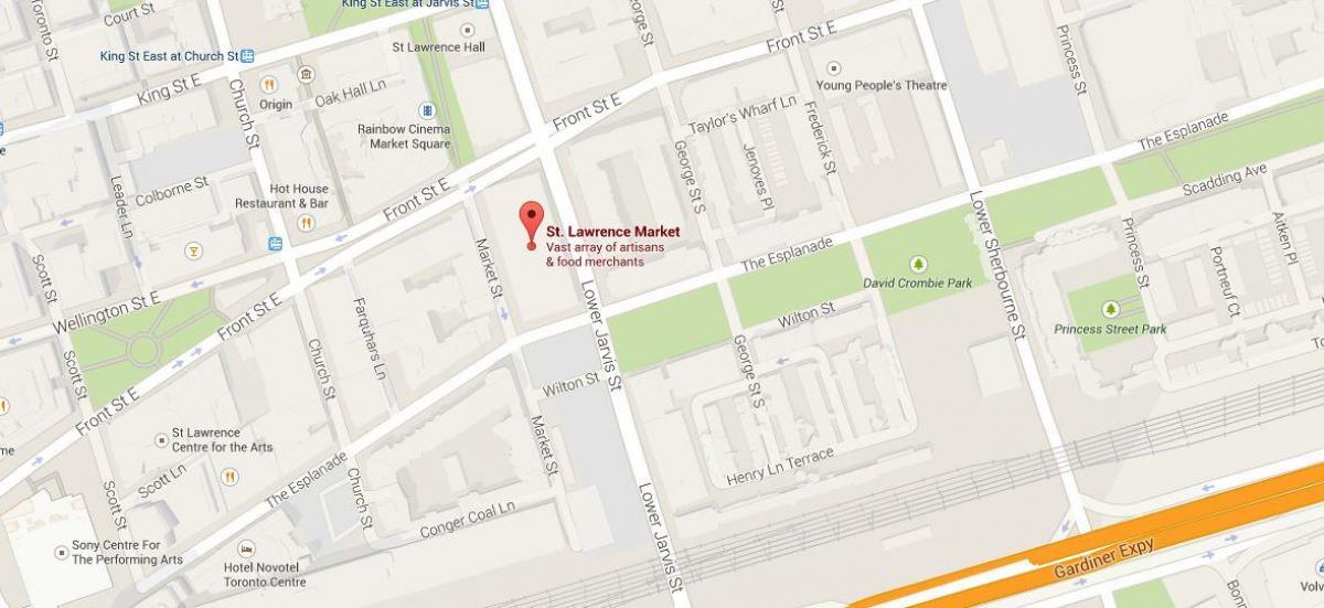 Mapę St. Lawrence market 