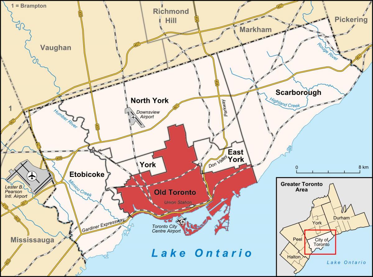 Mapa starego Toronto