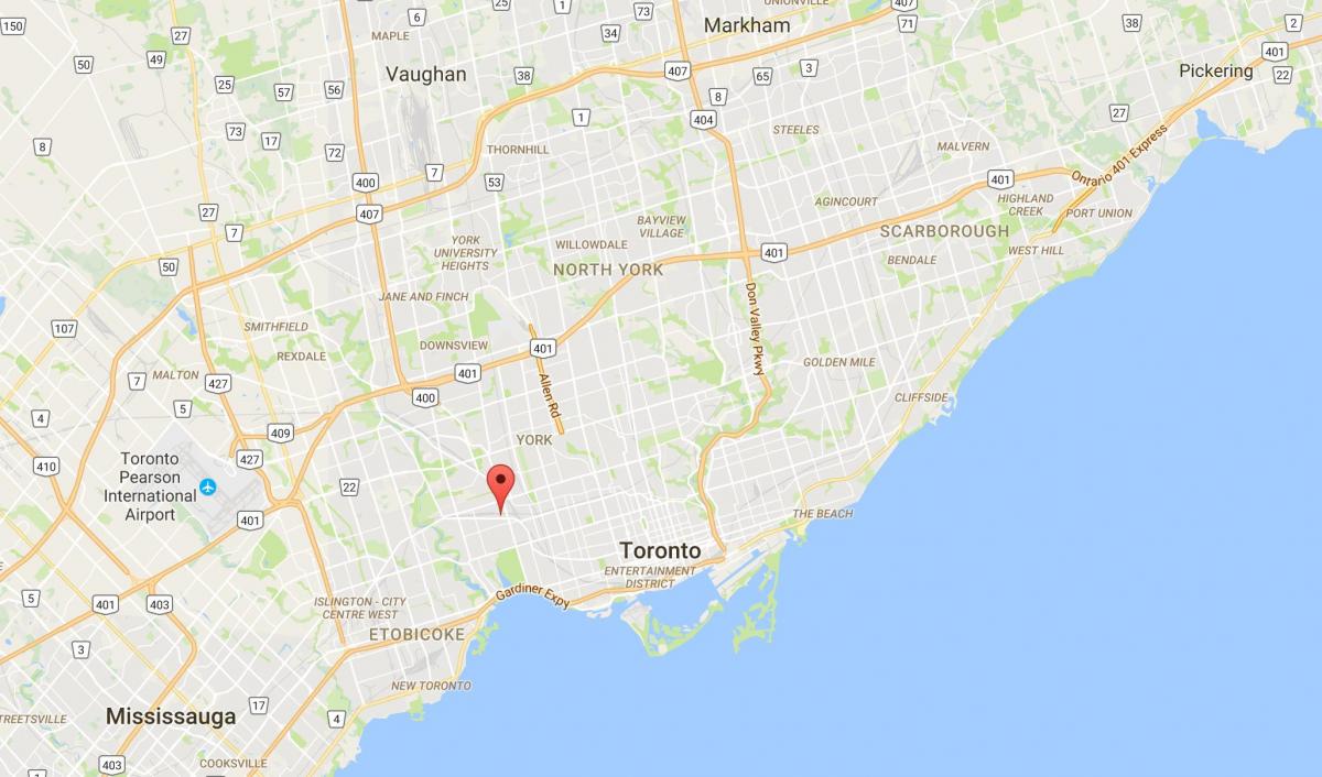 Mapa skrzyżowania dzielnica Toronto