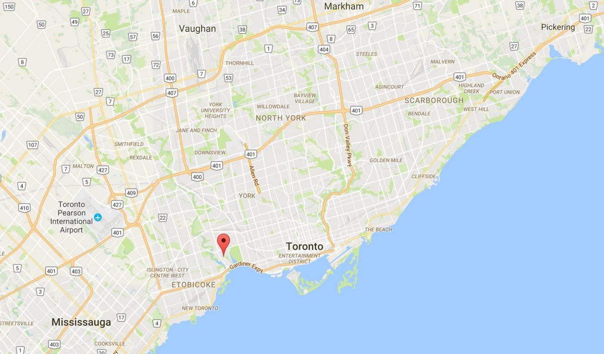 Mapa Swansea dzielnica Toronto
