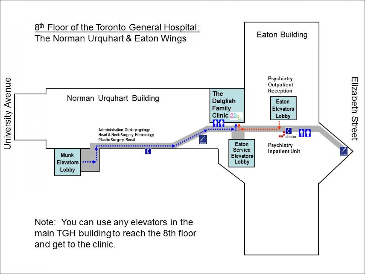 Mapa szpital 8 piętro Toronto