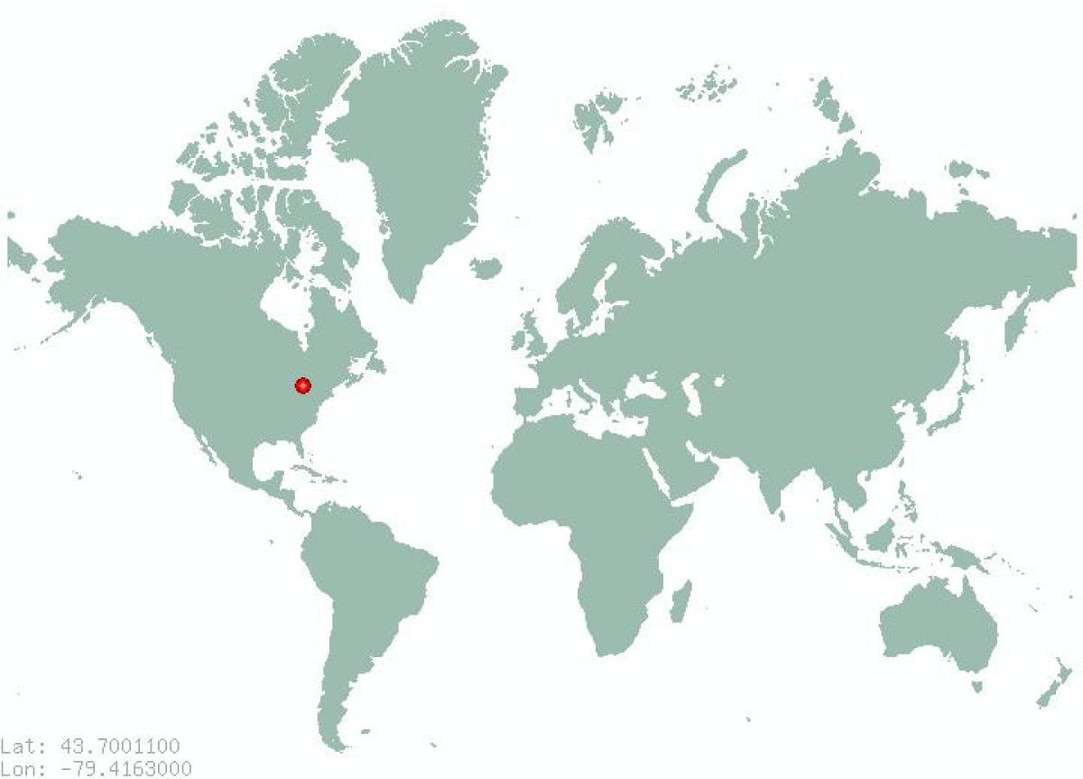 Mapa Toronto na świat