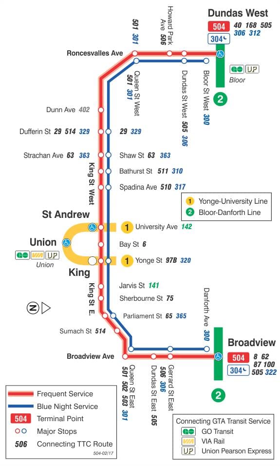 Mapa tramwajową linię 504 króla
