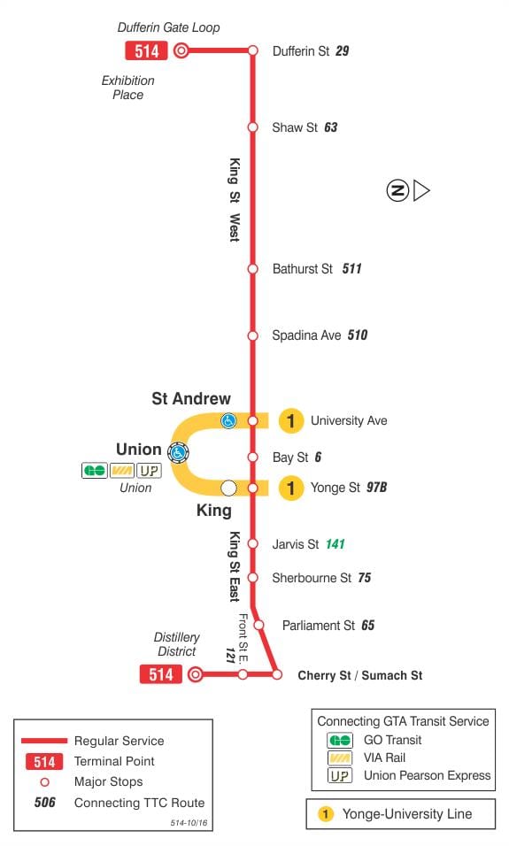 Mapa tramwajową linię 514 Wiśnia
