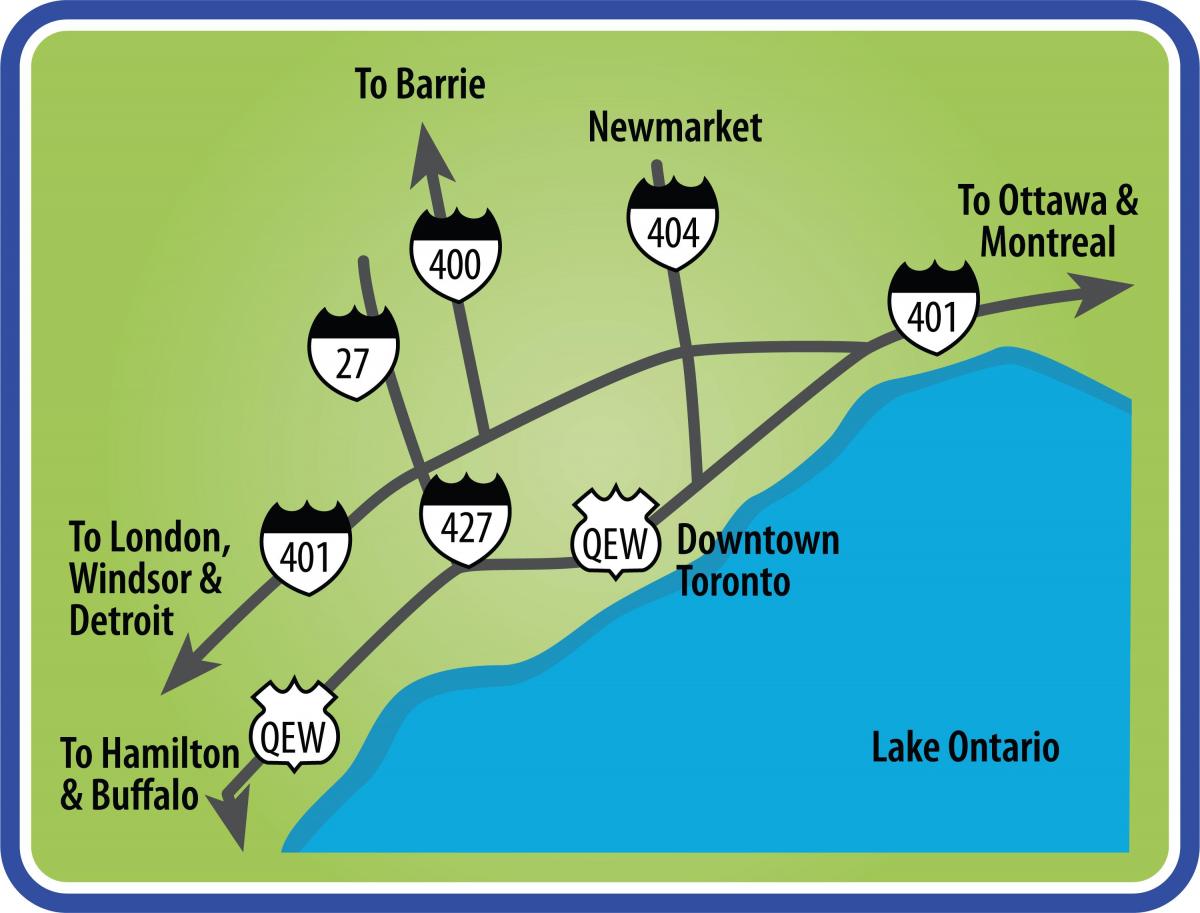 Mapa Toronto przejazdu