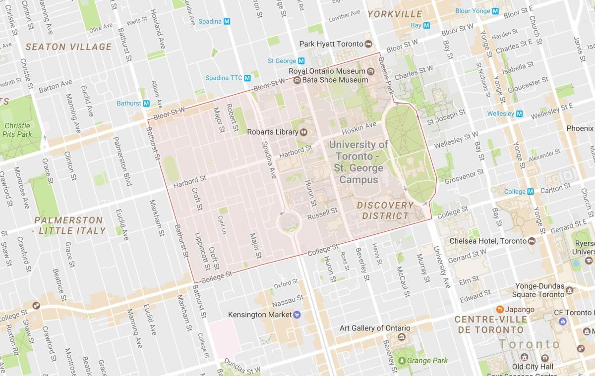 Mapa uniwersytetu w Toronto