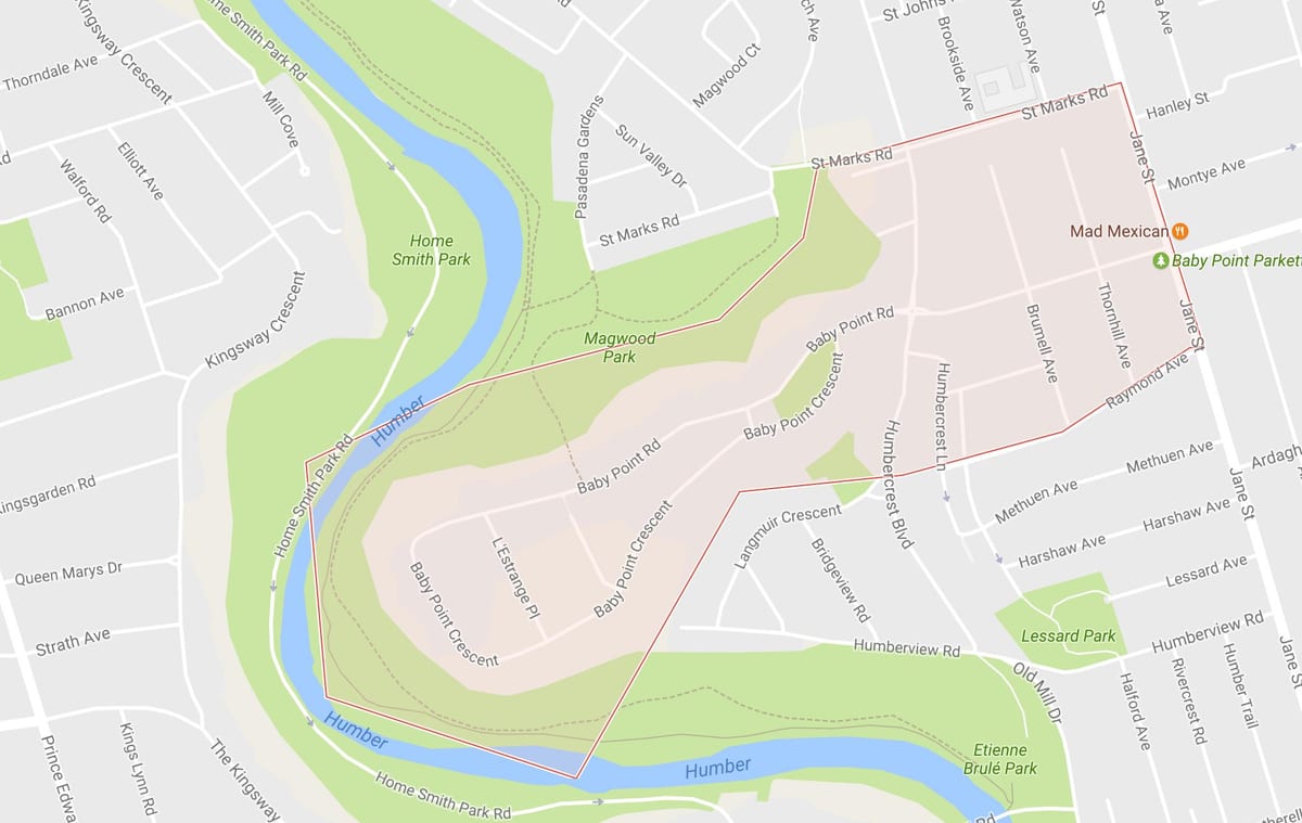 Mapa dla dzieci punktem dzielnicy Toronto