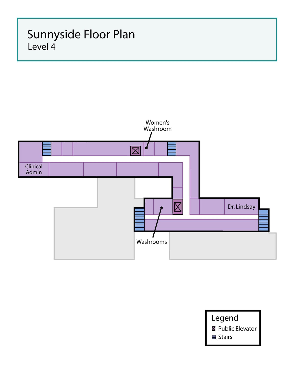 Mapa Świętego Józefa medical center w Toronto Sunnyside (waszyngton poziom 4