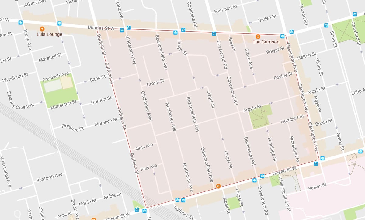 Mapa Beaconsfield wsi dzielnicy Toronto