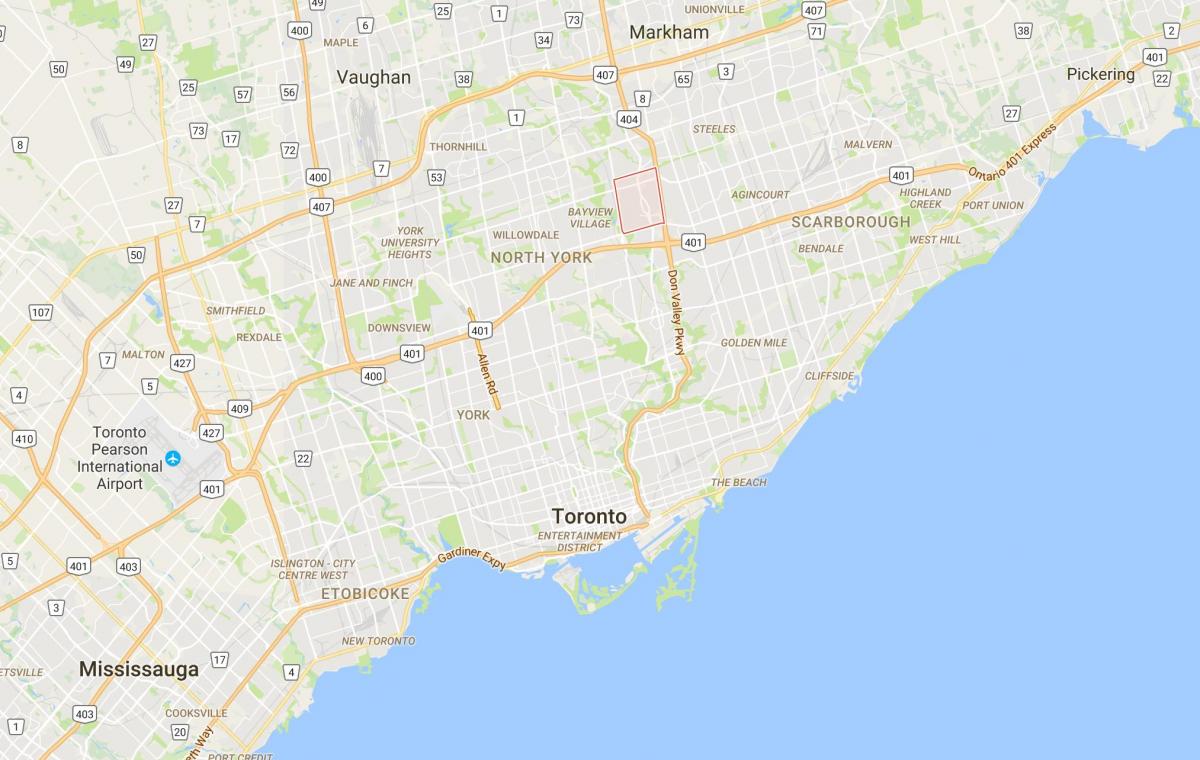 Mapa nie wieś Dolina dzielnica Toronto