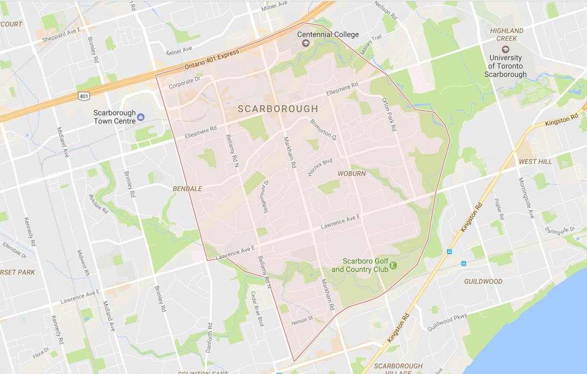Mapie Woburn dzielnicy Toronto