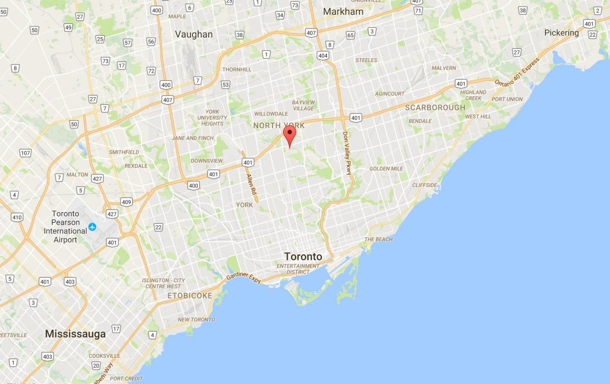 Mapa wodospad хоггс Hollow dzielnica Toronto