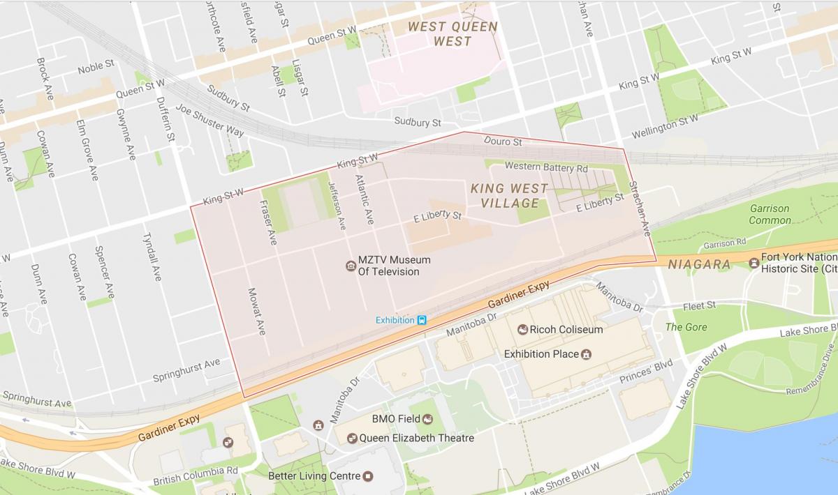 Mapa wolności wsi dzielnicy Toronto