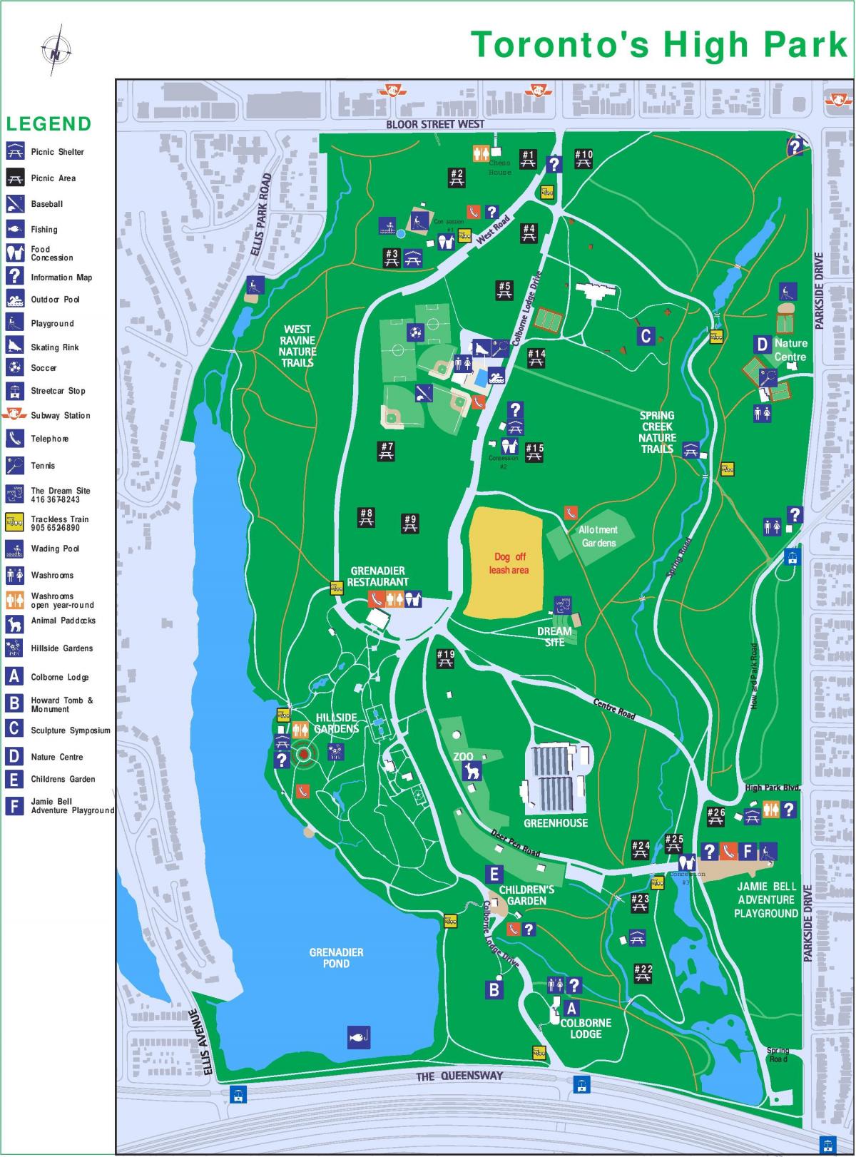 Mapa parku wysokich legenda Toronto