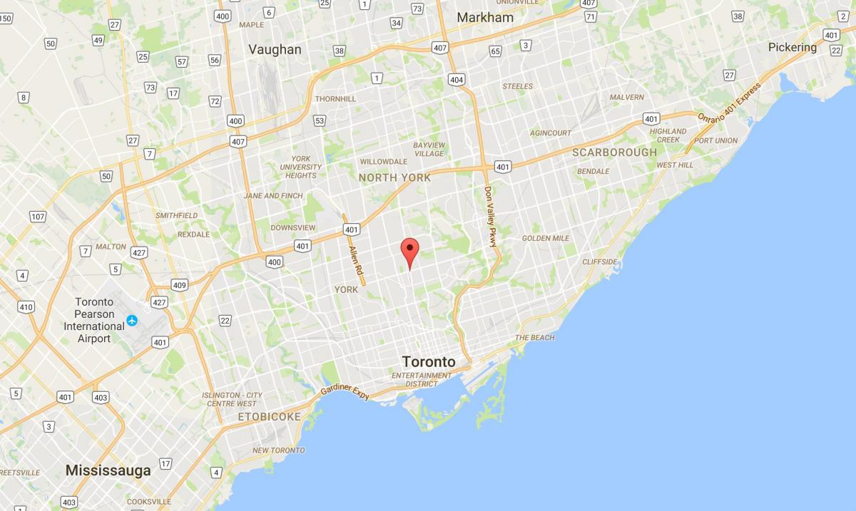 Mapa yonge i eglinton dzielnica Toronto
