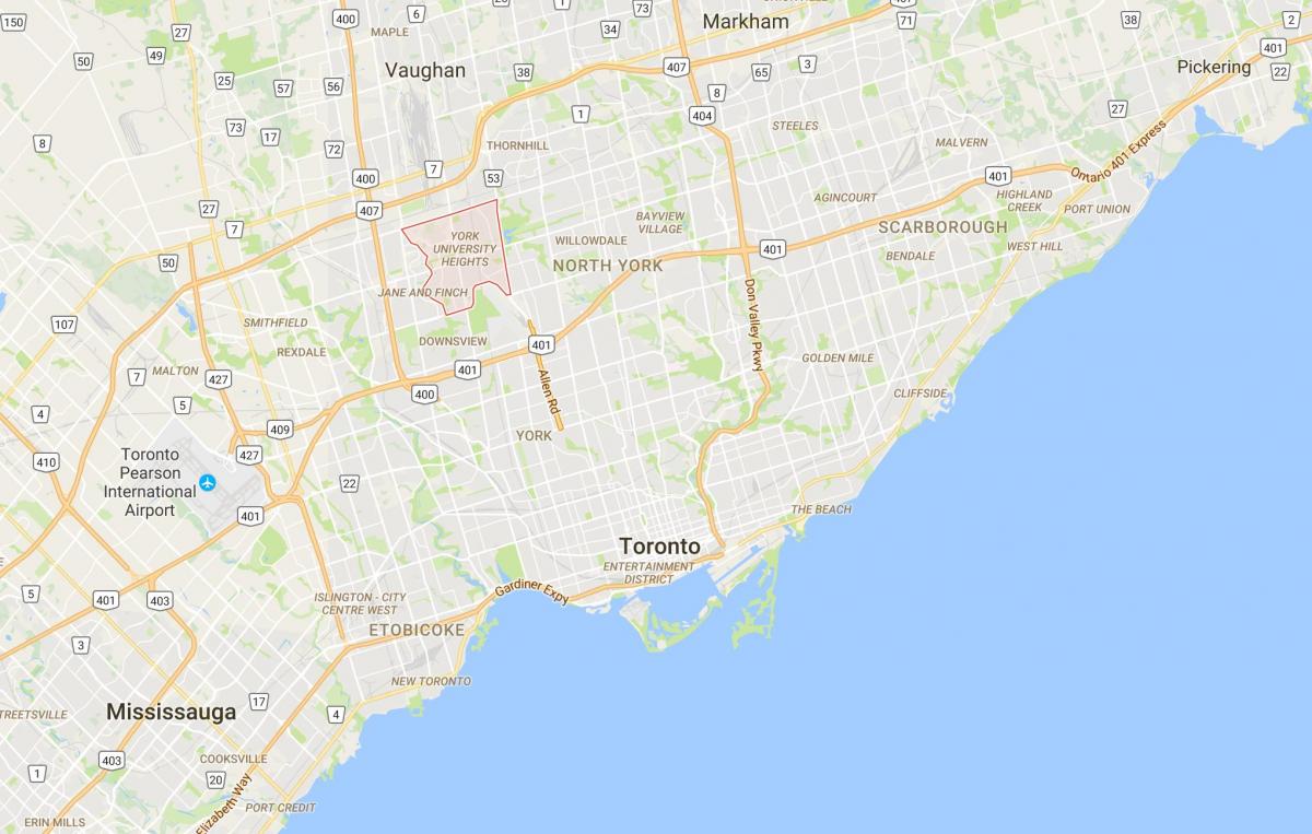 Mapa York Uniwersity Heights dzielnica Toronto