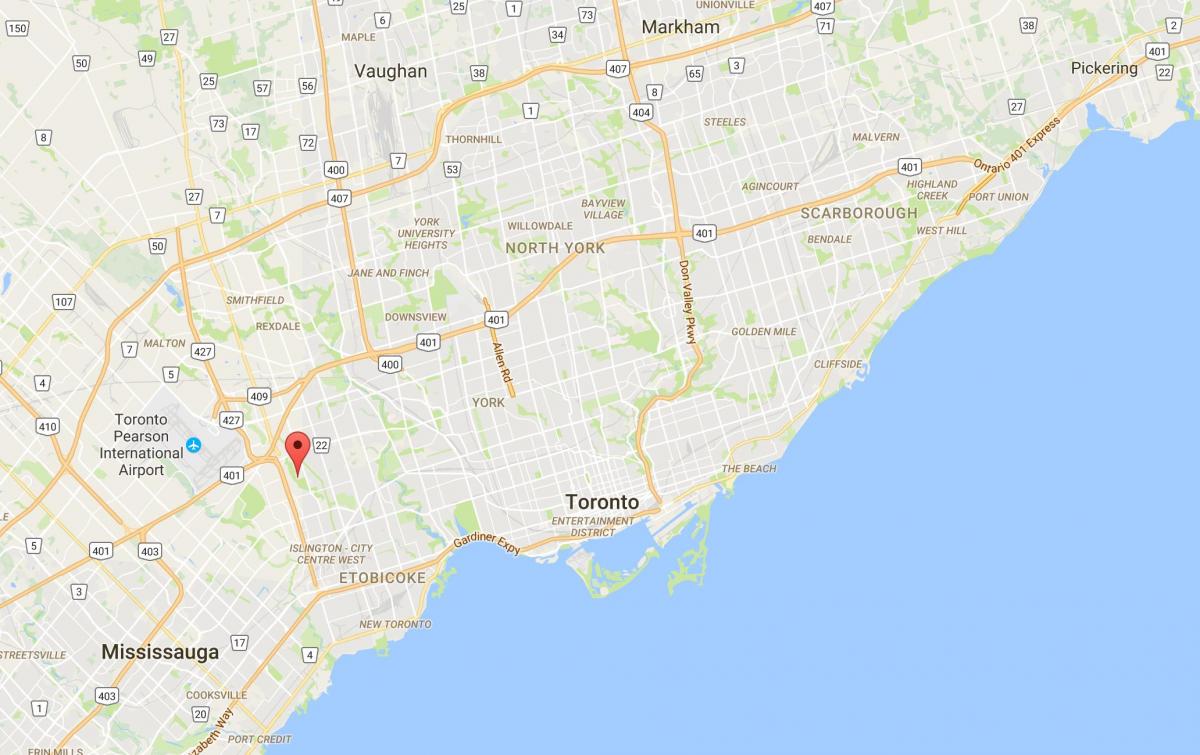 Mapa Zachodniego Dean dzielnicy Toronto