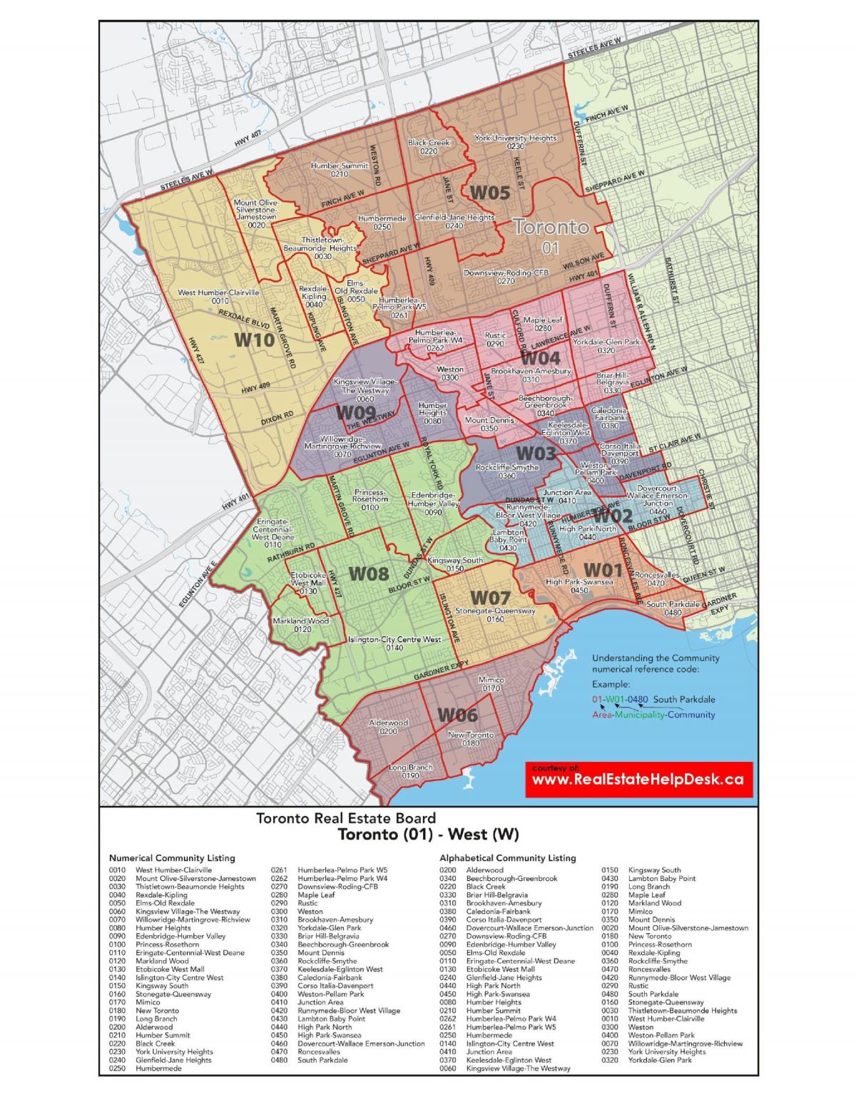 Mapa Zachodniego Toronto