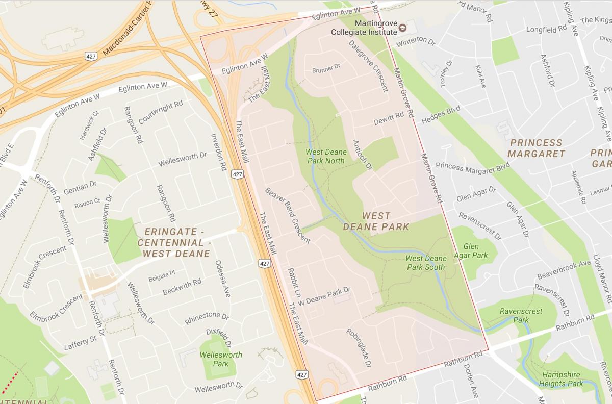 Mapa West Dean Park, Toronto
