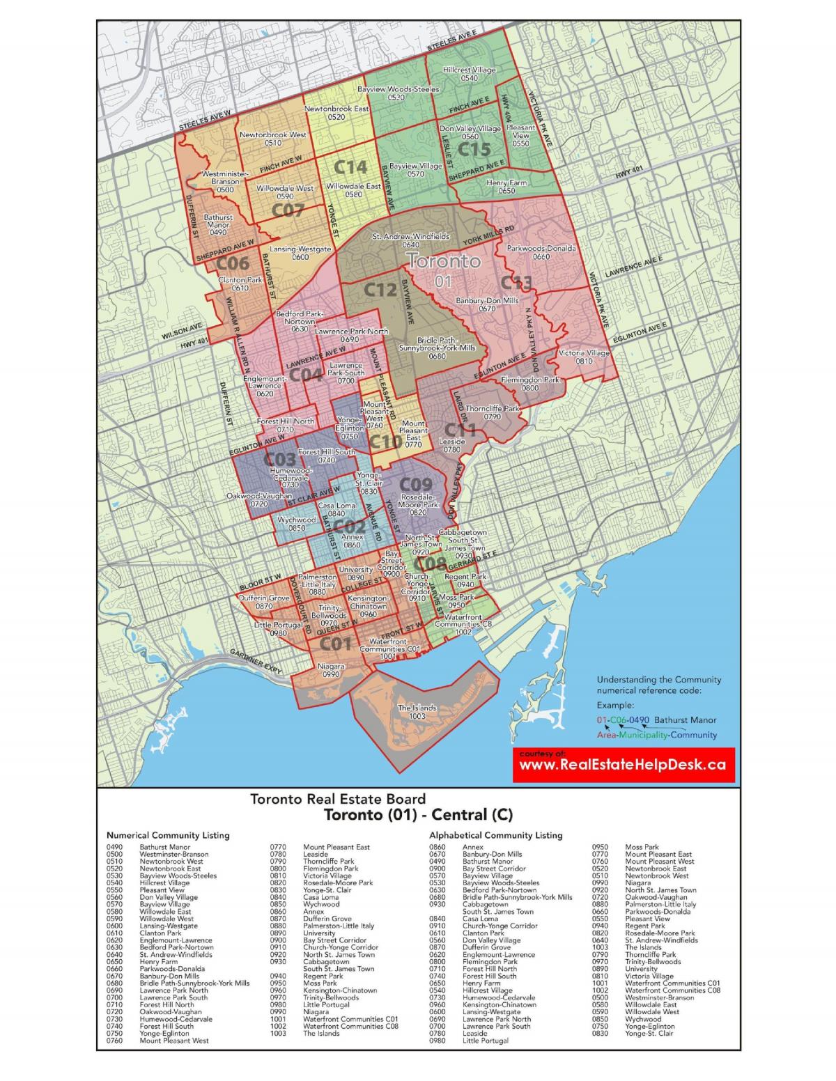 Mapa centrum Toronto