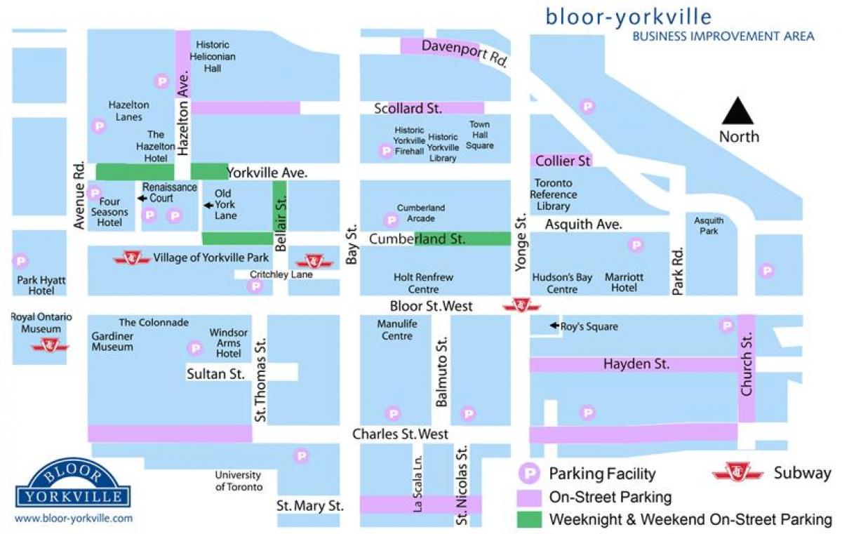 Mapa Блур-Yorkville parking
