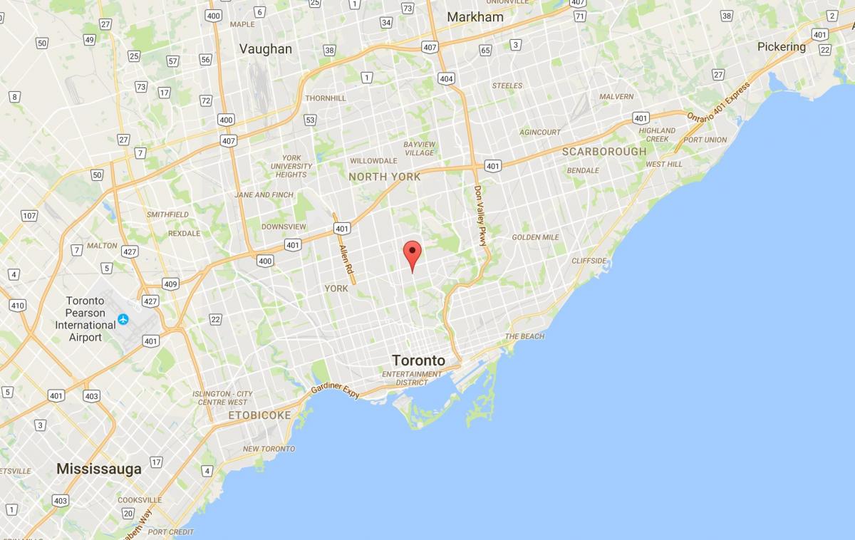 Mapa Дависвилль dzielnicy Toronto