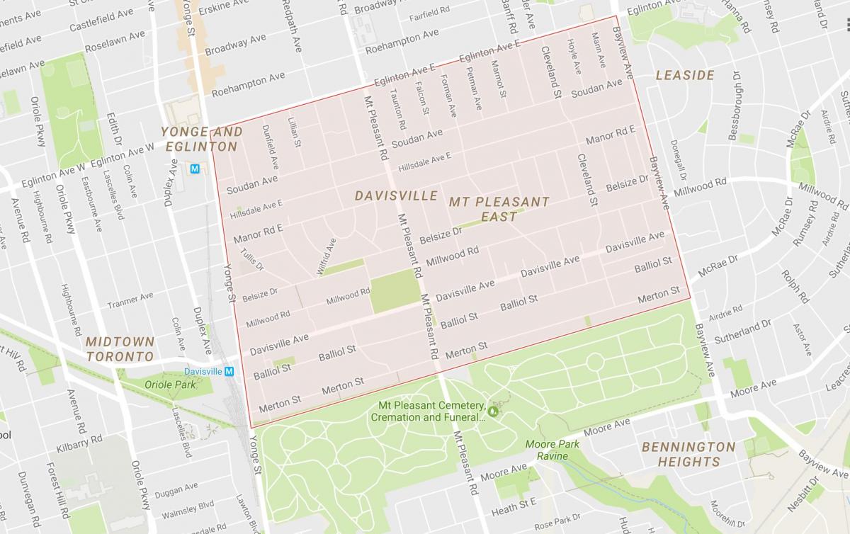 Mapa Дависвилль wsi dzielnicy Toronto