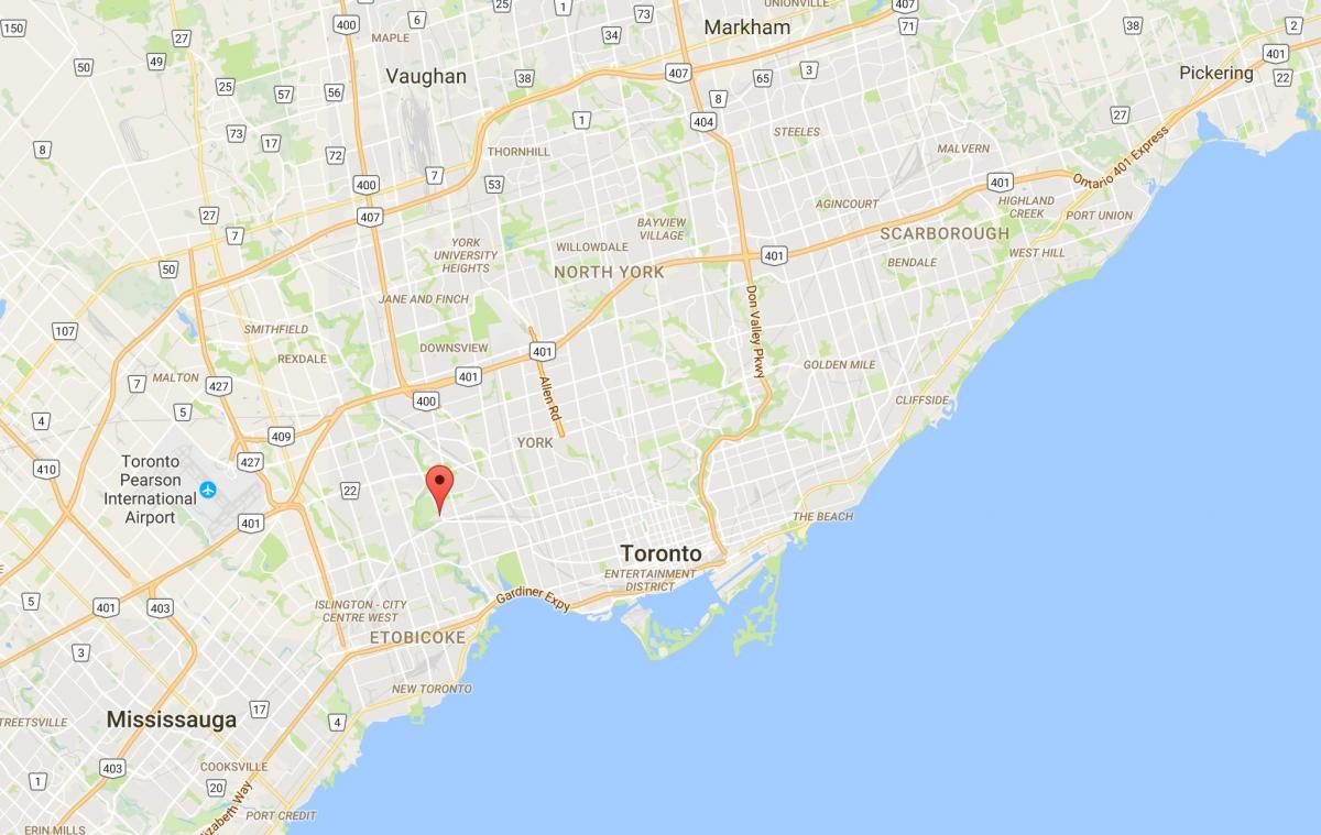 Mapa Ламбтон dzielnica Toronto