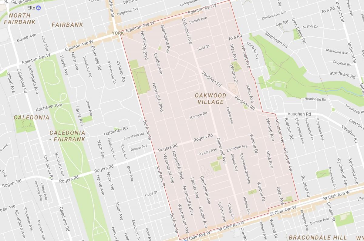 Mapa Gaj–Vaughan dzielnicy Toronto