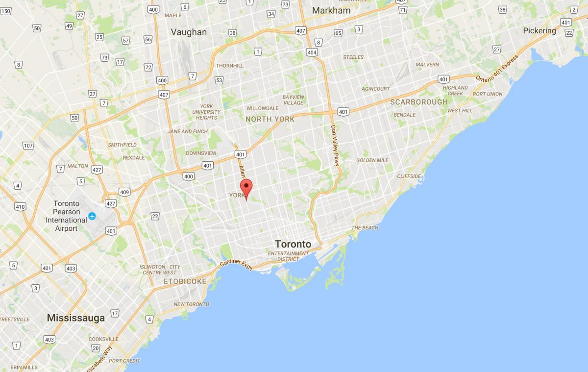 Mapa Gaj–Vaughan dzielnica Toronto