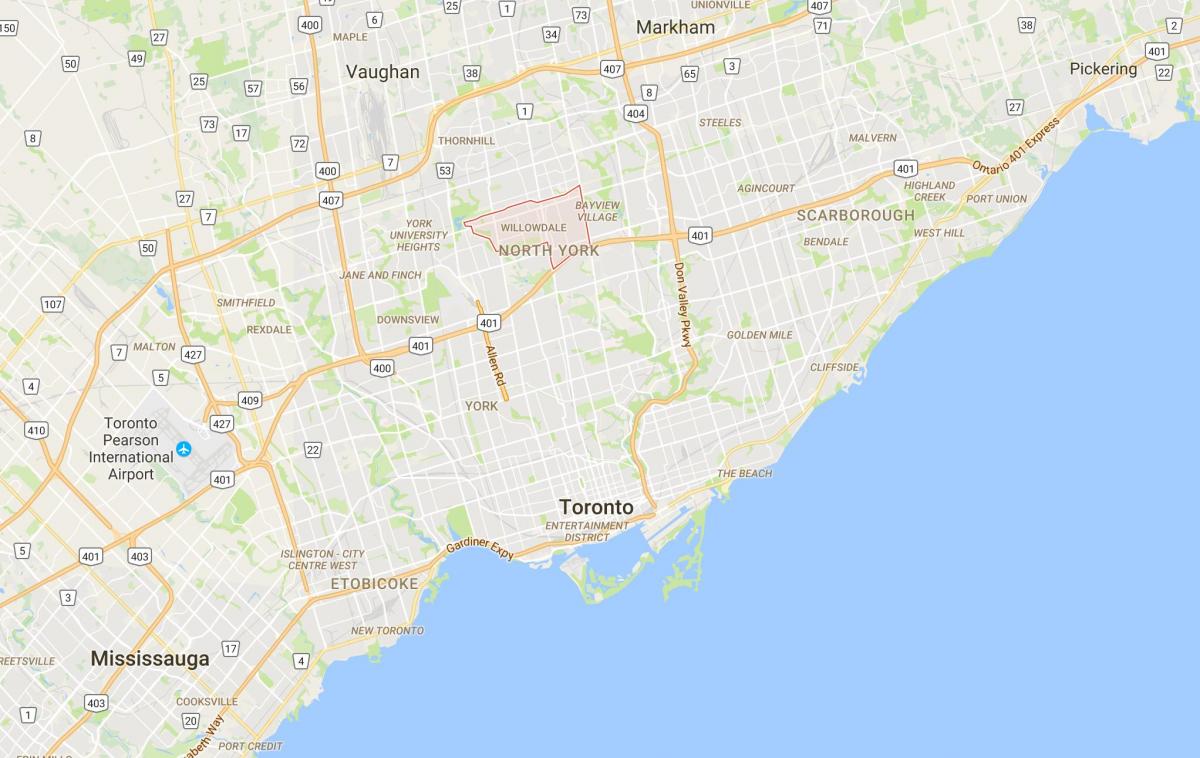 Mapa Уиллоудейл dzielnica Toronto