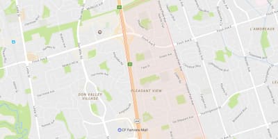 Mapa przyjemnym widokiem na okolicę Toronto