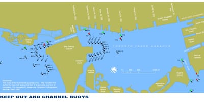 Mapa Toronto wewnętrznej przystani