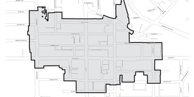 Mapa Блур-Yorkville granicy Toronto 