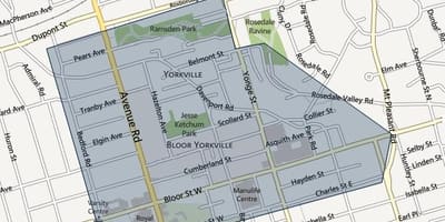 Mapa Блур-Yorkville