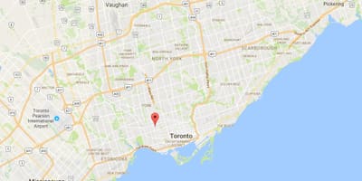 Mapa Дувркорт dzielnicy Toronto