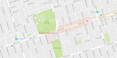 Mapa Кореатаун dzielnicy Toronto